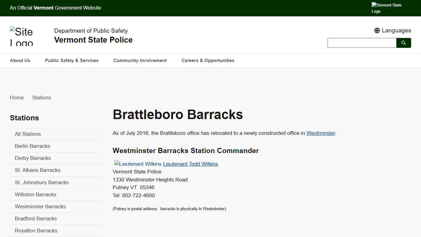 Brattleboro Barracks | Vermont State Police